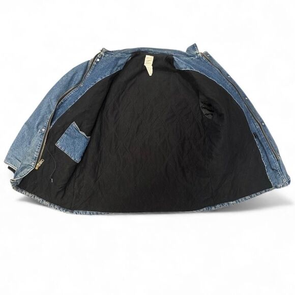 Vintage Carhartt Denim Chore Coat Mens XL Quilted Lined Made USA C45DST 90s - Picture 3 of 11